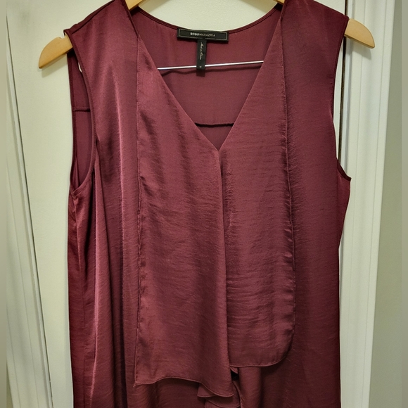 Revolve BCBGMaxAzria Cyprien Flowy Tank in Bordeaux Size Medium - Picture 5 of 7